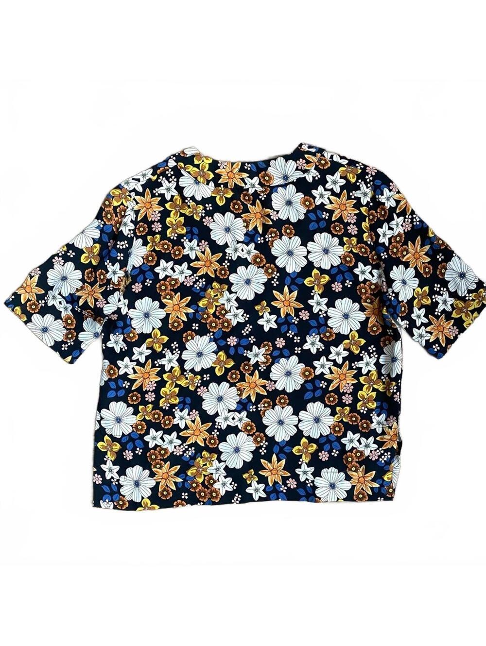 Sandro ParisFloral V-Neck Eyelet Blouse Size 1 Small - Picture 6 of 9